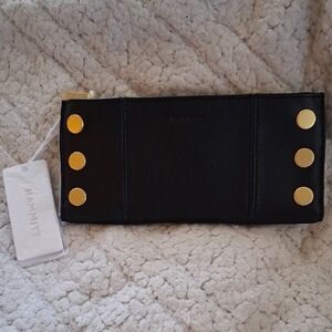 110 North Hammitt Elegant Black Wallet with Gold Studs